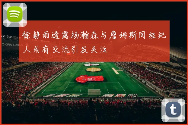 徐静雨透露杨瀚森与詹姆斯同经纪人或有交流引发关注